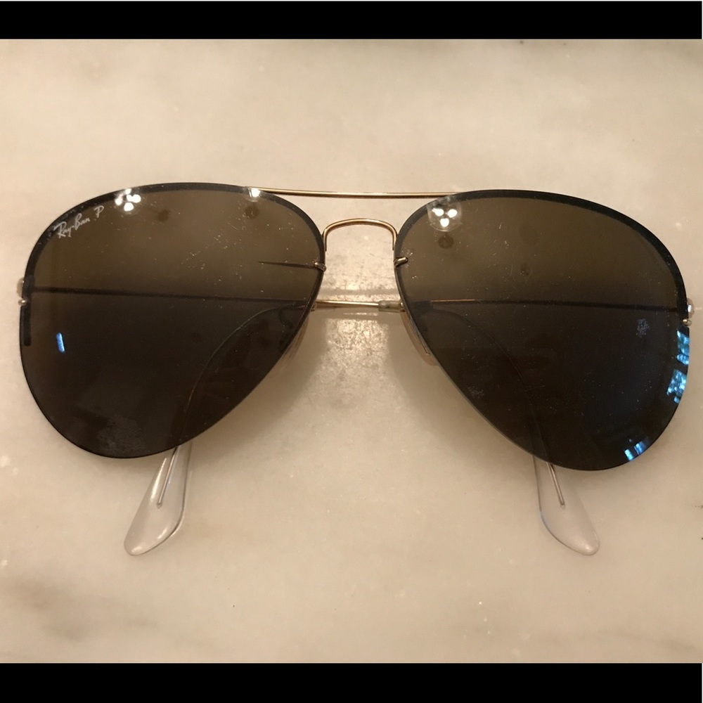 Ray Ban Aviator Classic Polarized brown gold frame